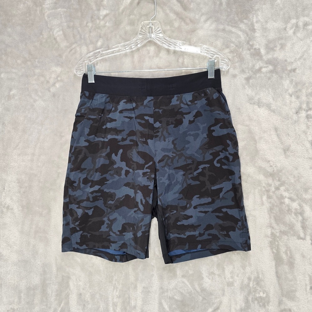 Lululemon T.H.E. Short Mens Lined Camo Blue Black M LM7AAUS Gorpcore Athleisure‎